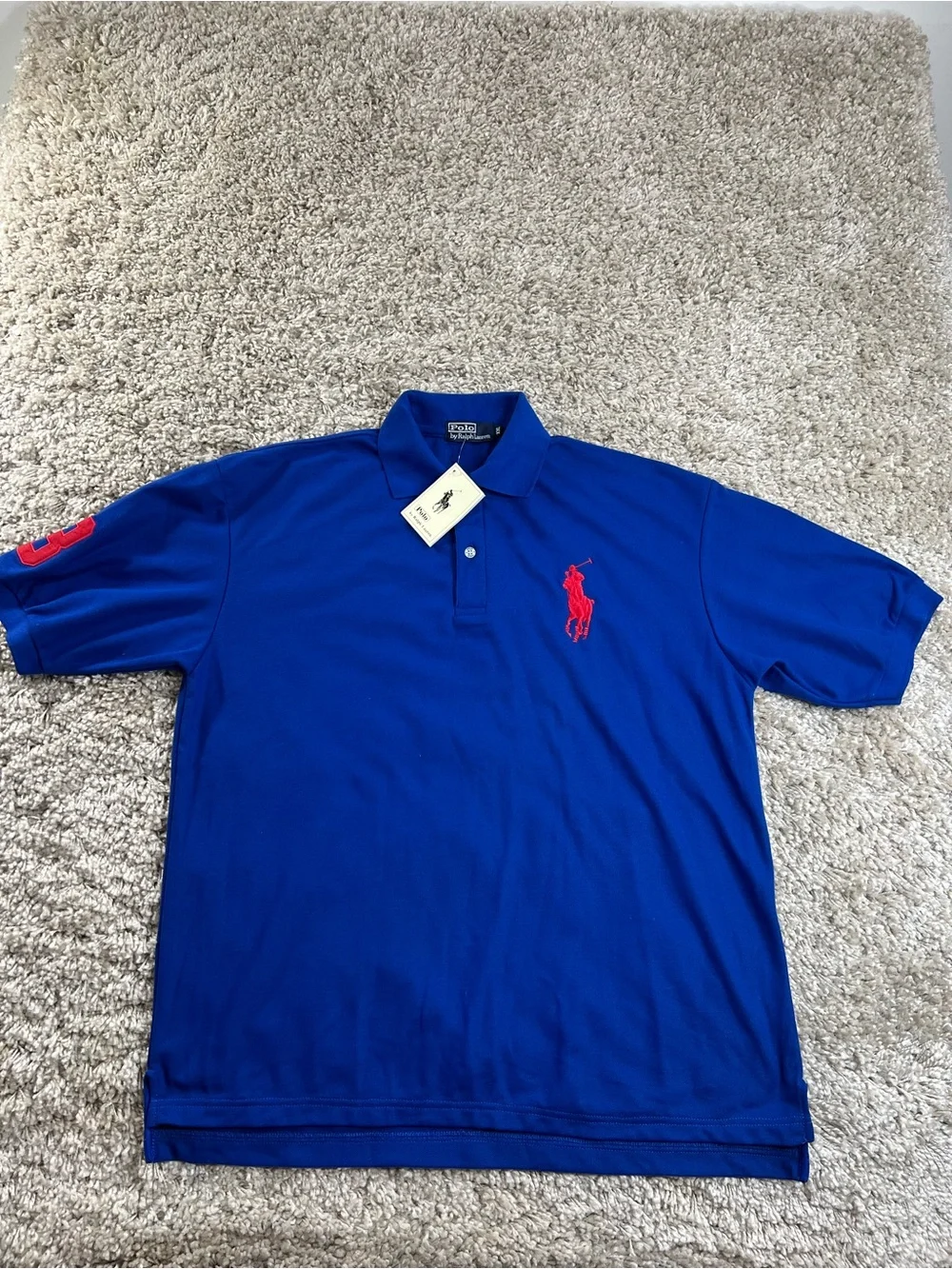 Ralph Lauren Men’s Royal Blue Polo with Large Red  Pony NWT
